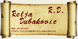 Relja Dubaković vizit kartica